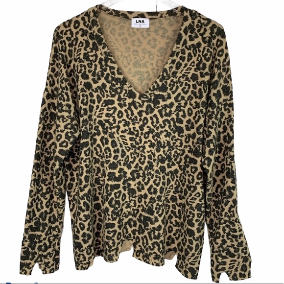 LNA Leopard Bitten Sweater in Leopard Medium - Picture 3 of 6